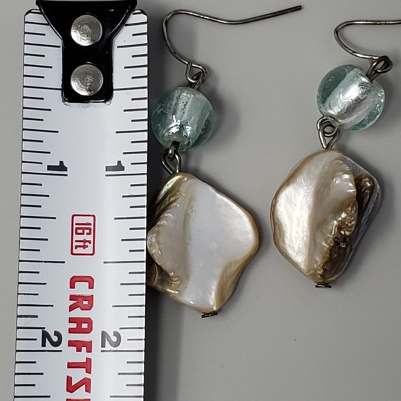 Natural Shell Drop Earrings - Picture 6 of 8